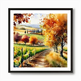 Autumn Vineyards 12 Art Print