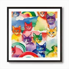 Cat Colors Art Print