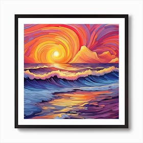 Sunset Painting 3 Art Print