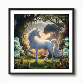 Unicorn In The Forest 1 Art Print