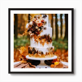 Autumn Wedding Cake 1 Art Print
