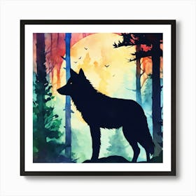 Wolf In The Woods Art Print