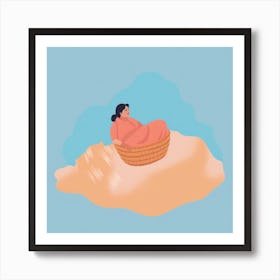 Woman In A Basket 6 Art Print