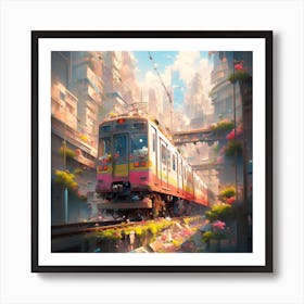 Train In The City Art Print