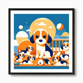 Beagles Art Print