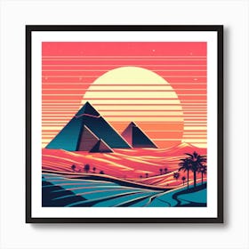 Egyptian Pyramids Sunset 1 Art Print