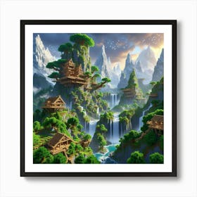 Minecraft Village 2 Art Print