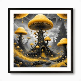 Mushrooms Forest1 Art Print