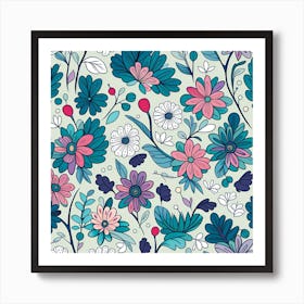 Floral Seamless Pattern 8 Art Print