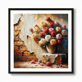 Roses In A Vase Art Print