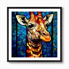 Stained Glass Giraffe 5 Art Print