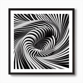 Black and white optical illusion 11 Art Print