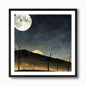 Leonardo Anime Xl An Abstract Landscape With Dark And Golden T 3 Art Print