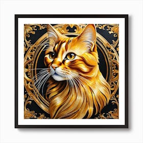 Golden Cat 33 Art Print