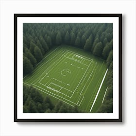 Football Field In The Forest Art Print