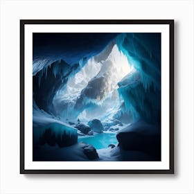 The Enchanting Ice Cascading Caves Art Print