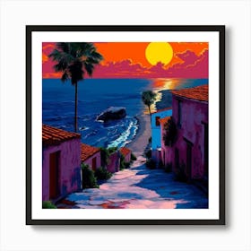 Sunset On The Beach Art Print