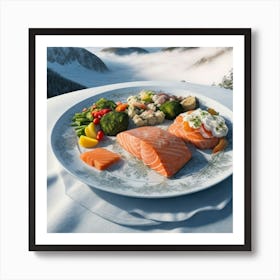 But The Label Of A Decorated Plate Of Food and vegetables Art Print