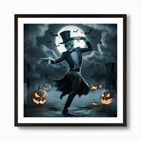 Skeleton Dancer Halloween 2 Art Print