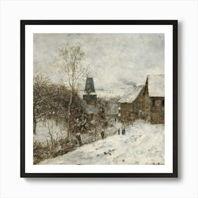 Village In Winter Art Print