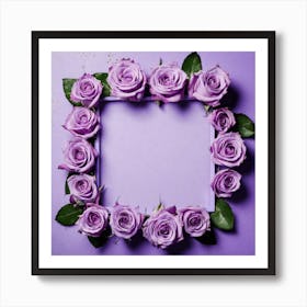 Purple Roses Frame 2 Art Print