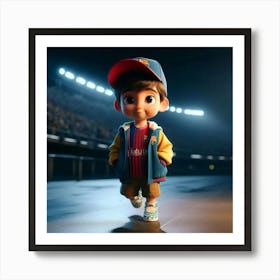 Boy In A Baseball Cap Art Print