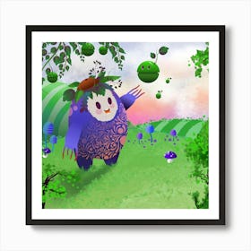 Fantasy Creature With A Flying Apple Art Print