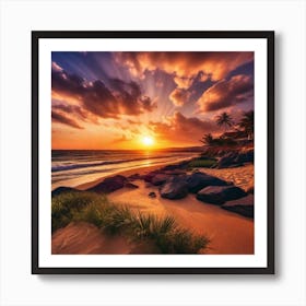 Sunset On The Beach 223 Art Print