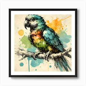 Colorful Parrot Art Print