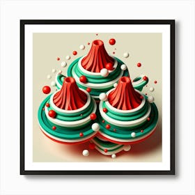 3d Christmas Tree Art Print