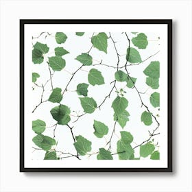 Seamless Pattern Of Aspen Tree Leaves 3 Art Print