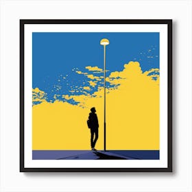 Silhouette Of A Man Art Print