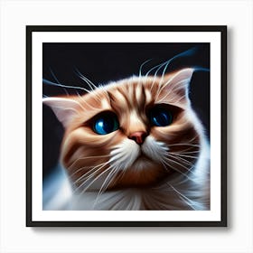 Cat With Blue Eyes 5 Art Print