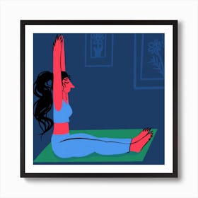 Yoga At Home Square Art Print