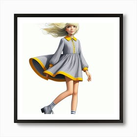 Girl In A Dress 4 Art Print