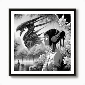 Monochrome Peace Art Print