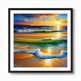 Sunset On The Beach 51 Art Print