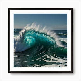 Ocean Wave Breaking Art Print