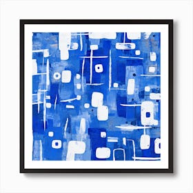 Abstract Blue Painting 1 Art Print