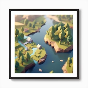 Low Poly Landscape 11 Art Print