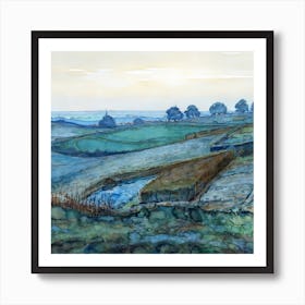 Landscape Near Arnhem Background, Oil Painting, Piet Mondrian Art Print