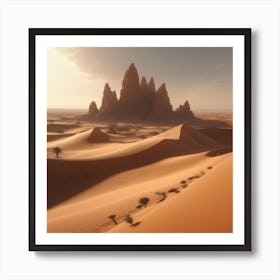 Sahara Countryside Peaceful Landscape Perfect Composition Beautiful Detailed Intricate Insanely De (11) Art Print