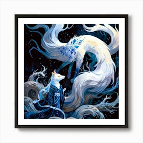 Fox And Wolf Art Print