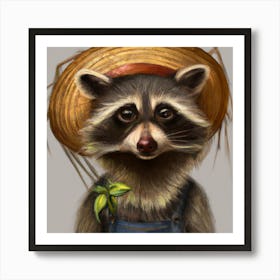 Farmer Raccoon 2 Art Print