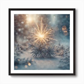 Sparkler In The Snow Art Print