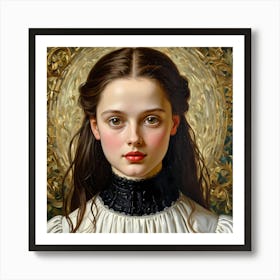 Girl With Black Hair Art Print