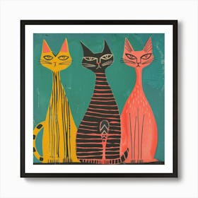 Three Cats 2 Art Print