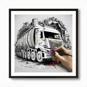 Graffiti Truck Art Print