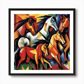 Horses In The Field Art Print