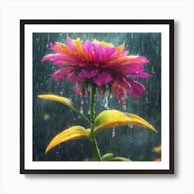 Flower In The Rain 2 Art Print